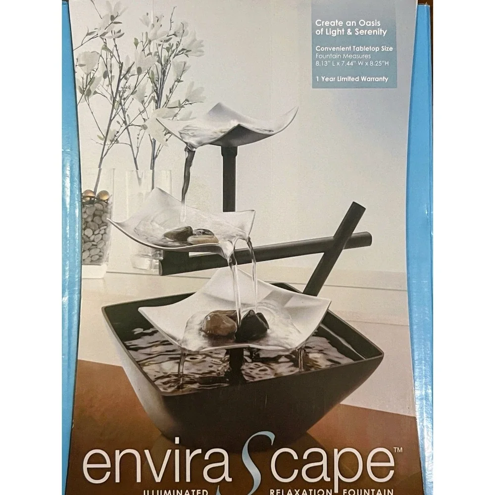 HoMedics EnviraScape Silver Springs Illuminated Relaxation Fountain WFL-SLVSC Ne